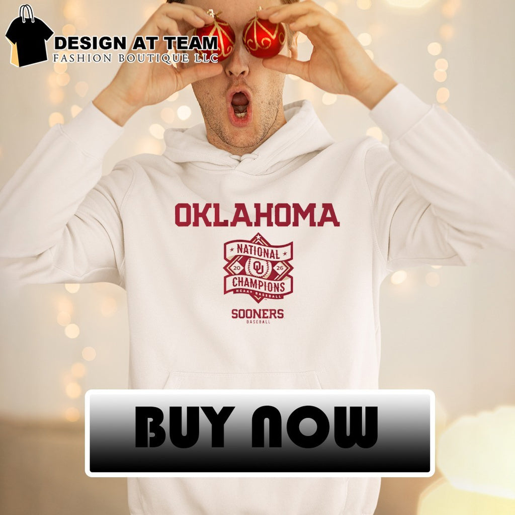 Oklahoma Sooners Baseball NCAA Division I National Champions 2026 Text Logo Stack shirt