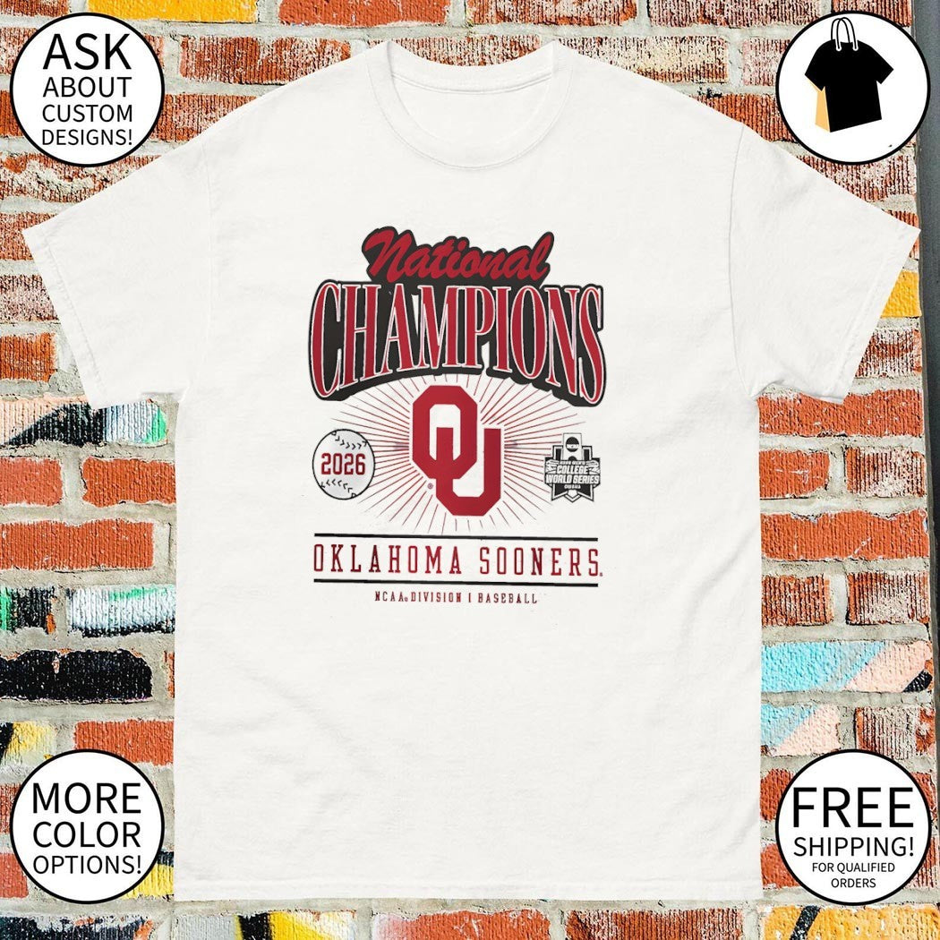 Oklahoma Sooners Baseball National Champions 2026 College World Series team shirt