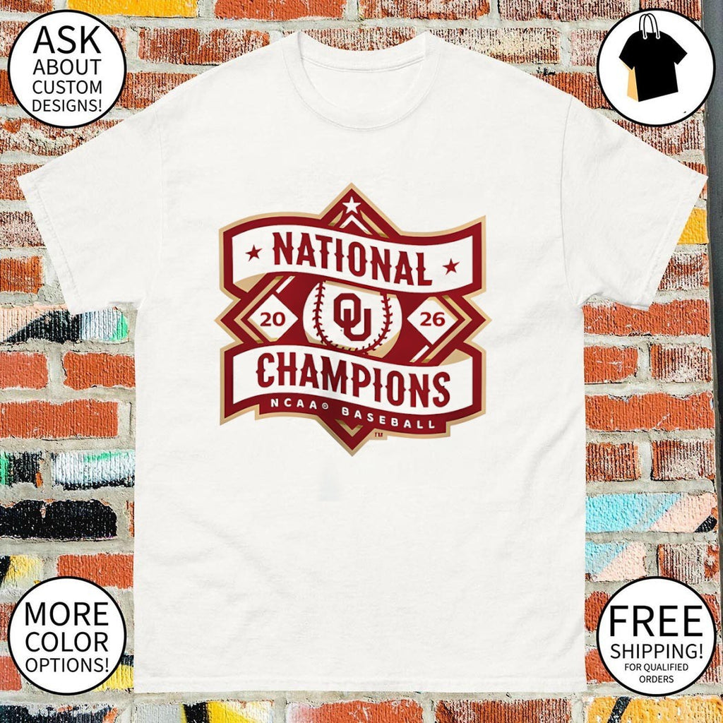 Oklahoma Sooners National Champions 20 26 NCAA Baseball logo shirt