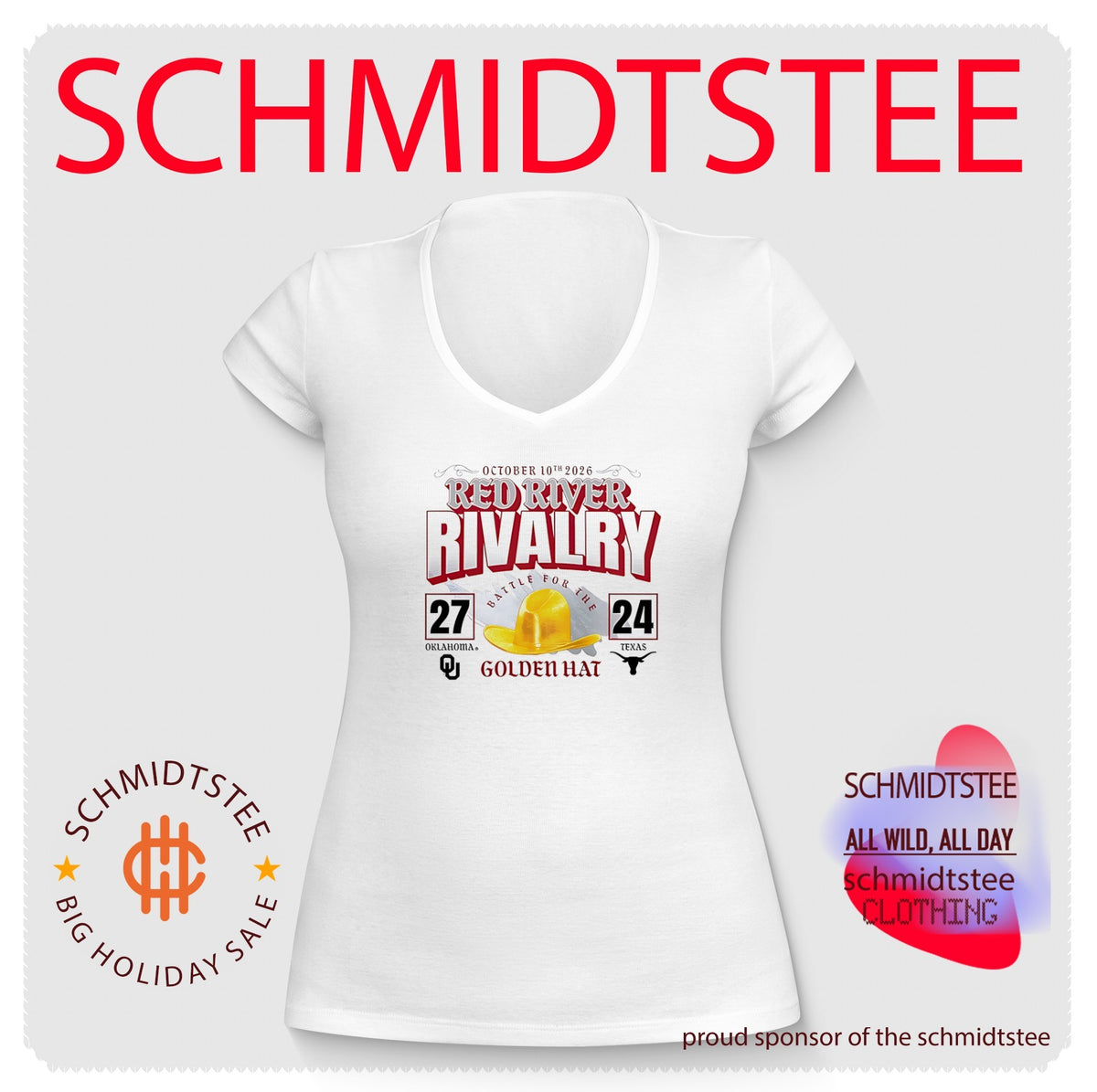 Oklahoma Sooners vs Texas Longhorns 2026 Red River Rivalry Battle For The Golden Hat Score shirt