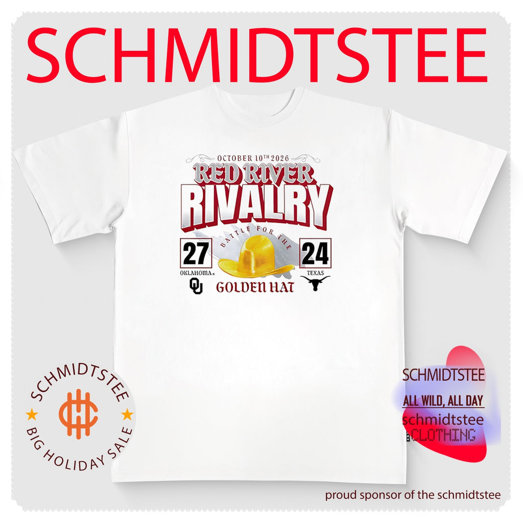 Oklahoma Sooners vs Texas Longhorns 2026 Red River Rivalry Battle For The Golden Hat Score shirt