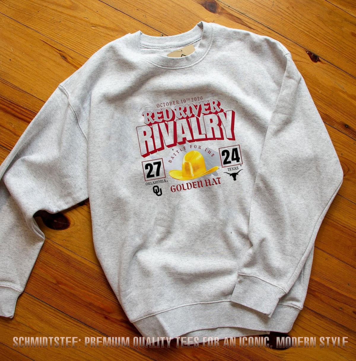 Oklahoma Sooners vs Texas Longhorns 2026 Red River Rivalry Battle For The Golden Hat Score shirt