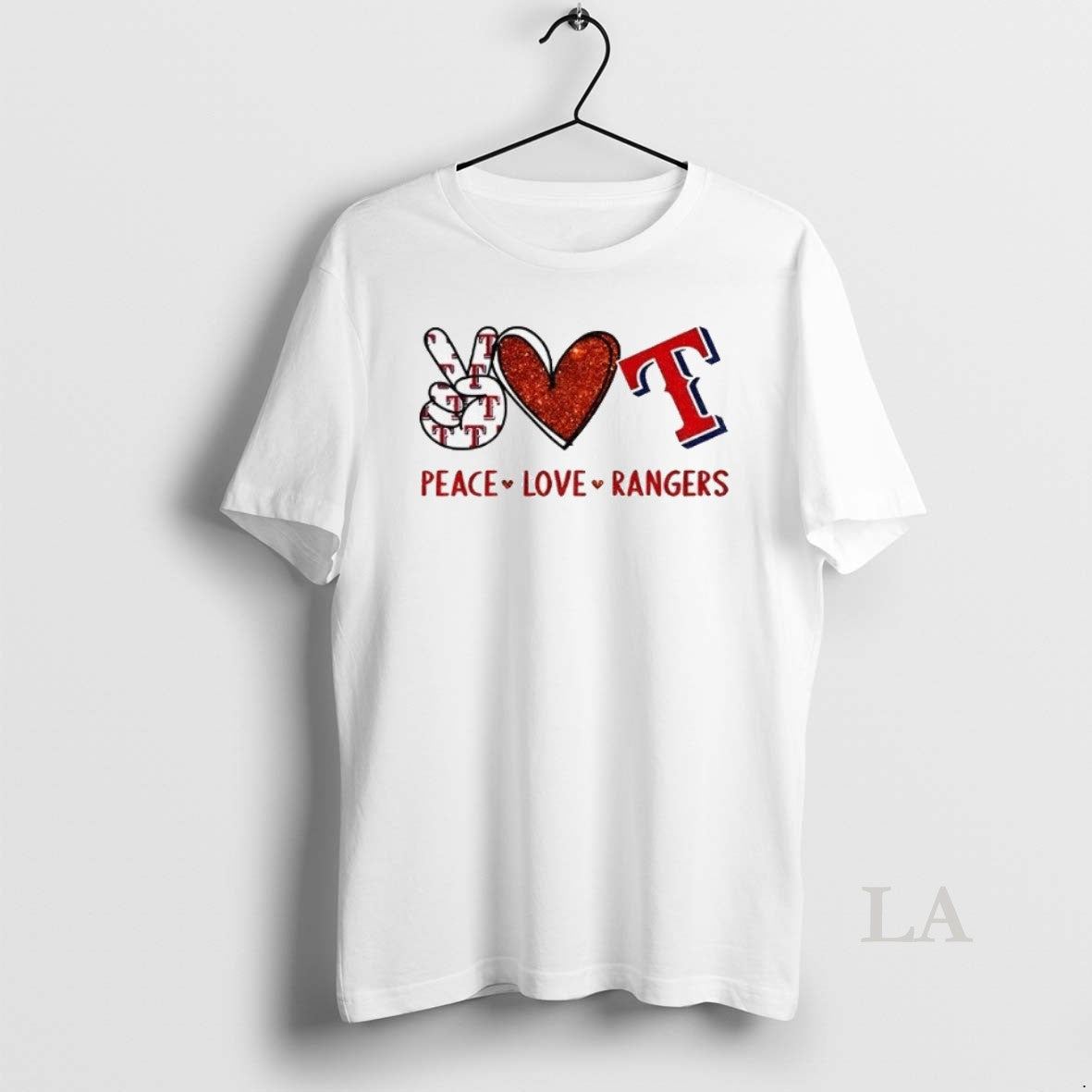 Original Texas Rangers Baseball Peace Love Rangers Logo