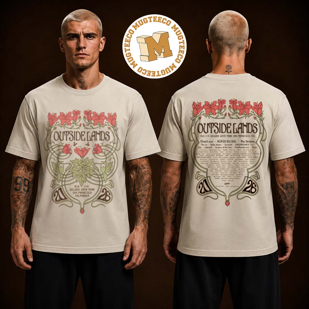 Outside Land Floral Event Tee At Golden Gate Park On August 7 8 9 2026 Two Sided Unisex T Shirt
