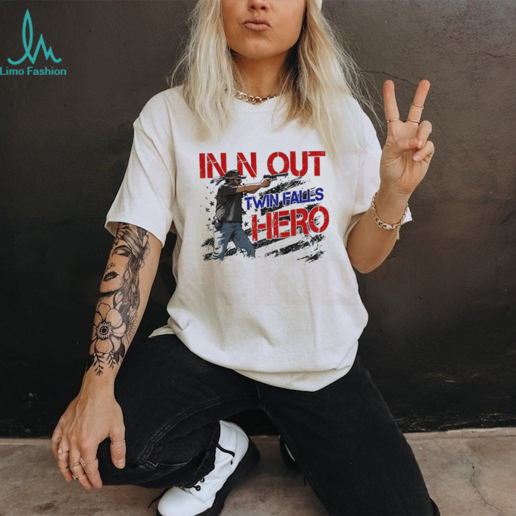 Patriotic USA Second Amendment In N Out Twin Falls Hero shirt