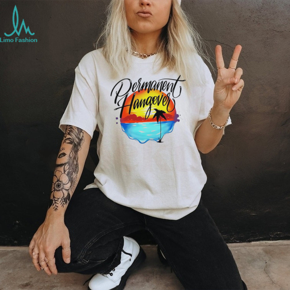 Permanent hangover sunset palm airbrush 90s shirt