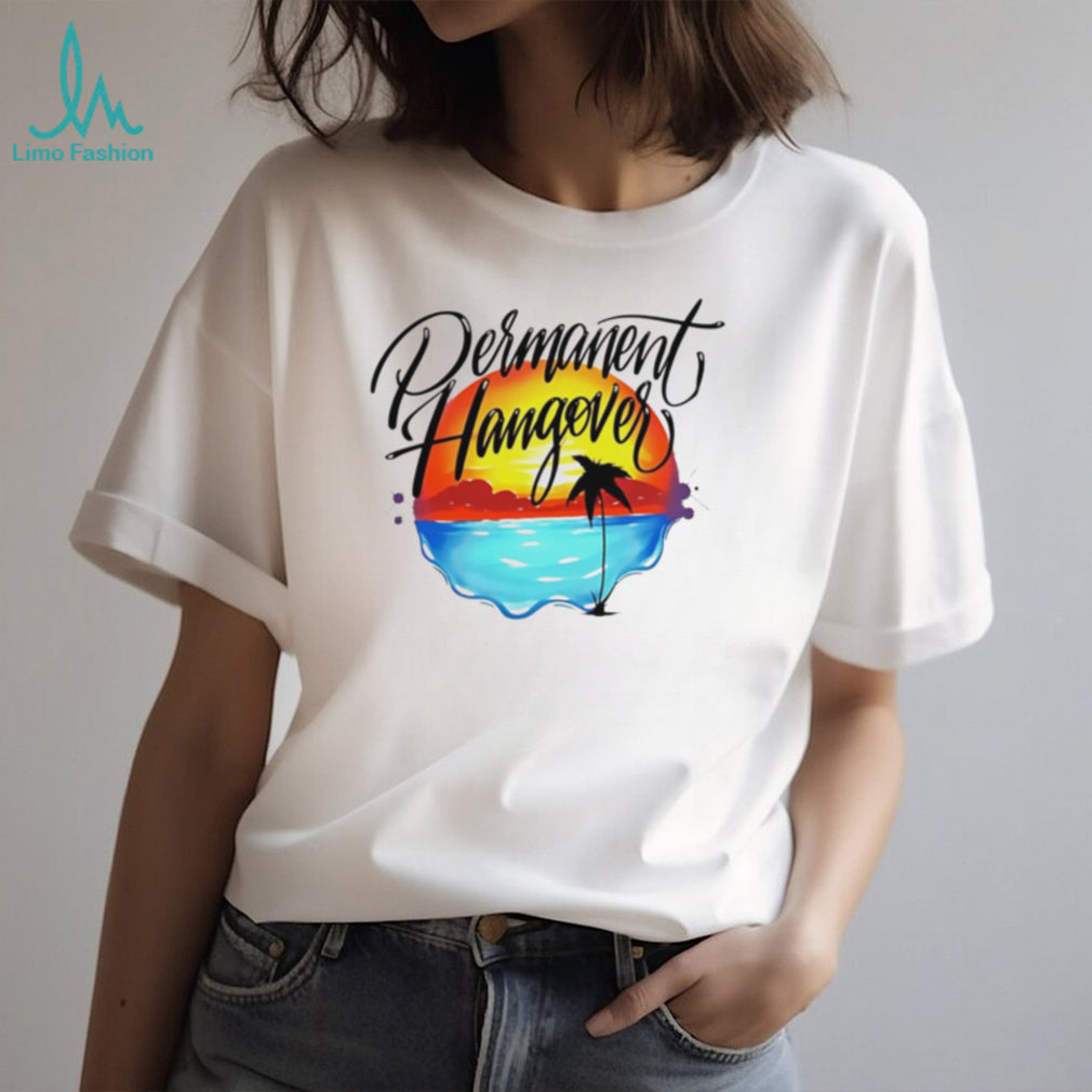 Permanent hangover sunset palm airbrush 90s shirt