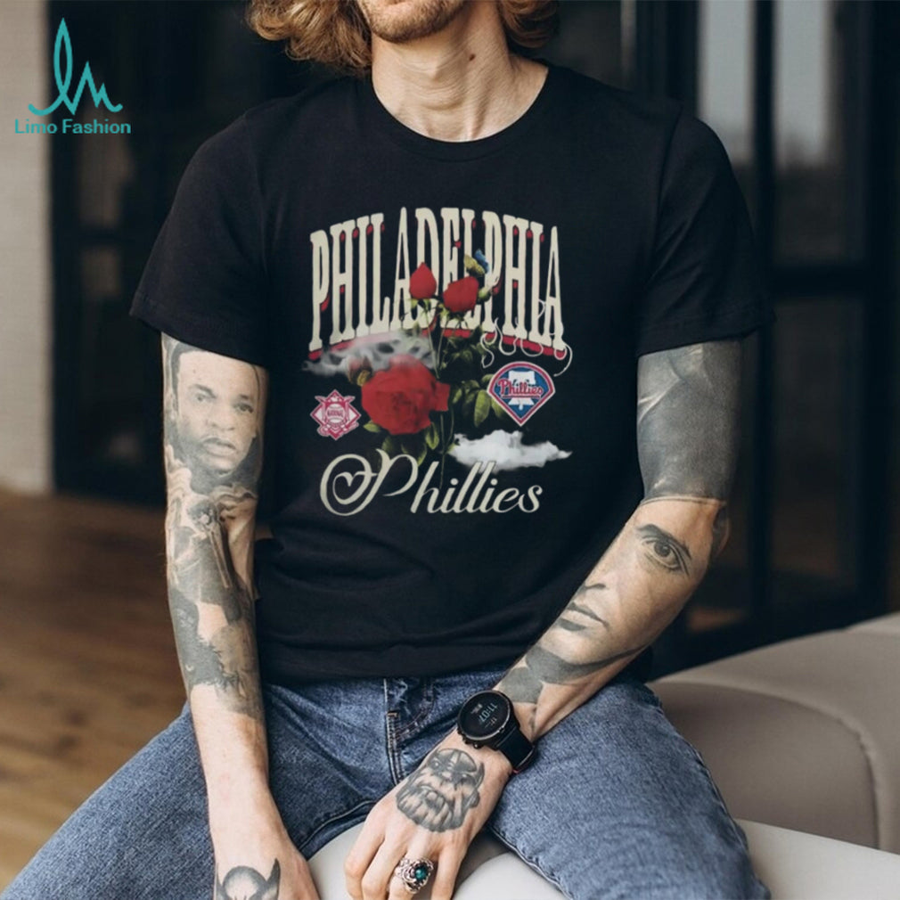 Philadelphia Phillies Mitchell & Ness Black Cooperstown Floral T Shirt