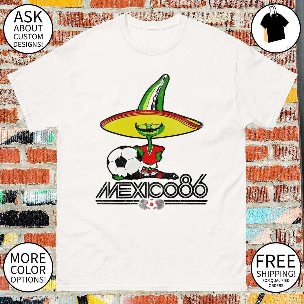 Pique The Soccer Chili Mascot Mexico 86 World Cup Tournament Football shirt
