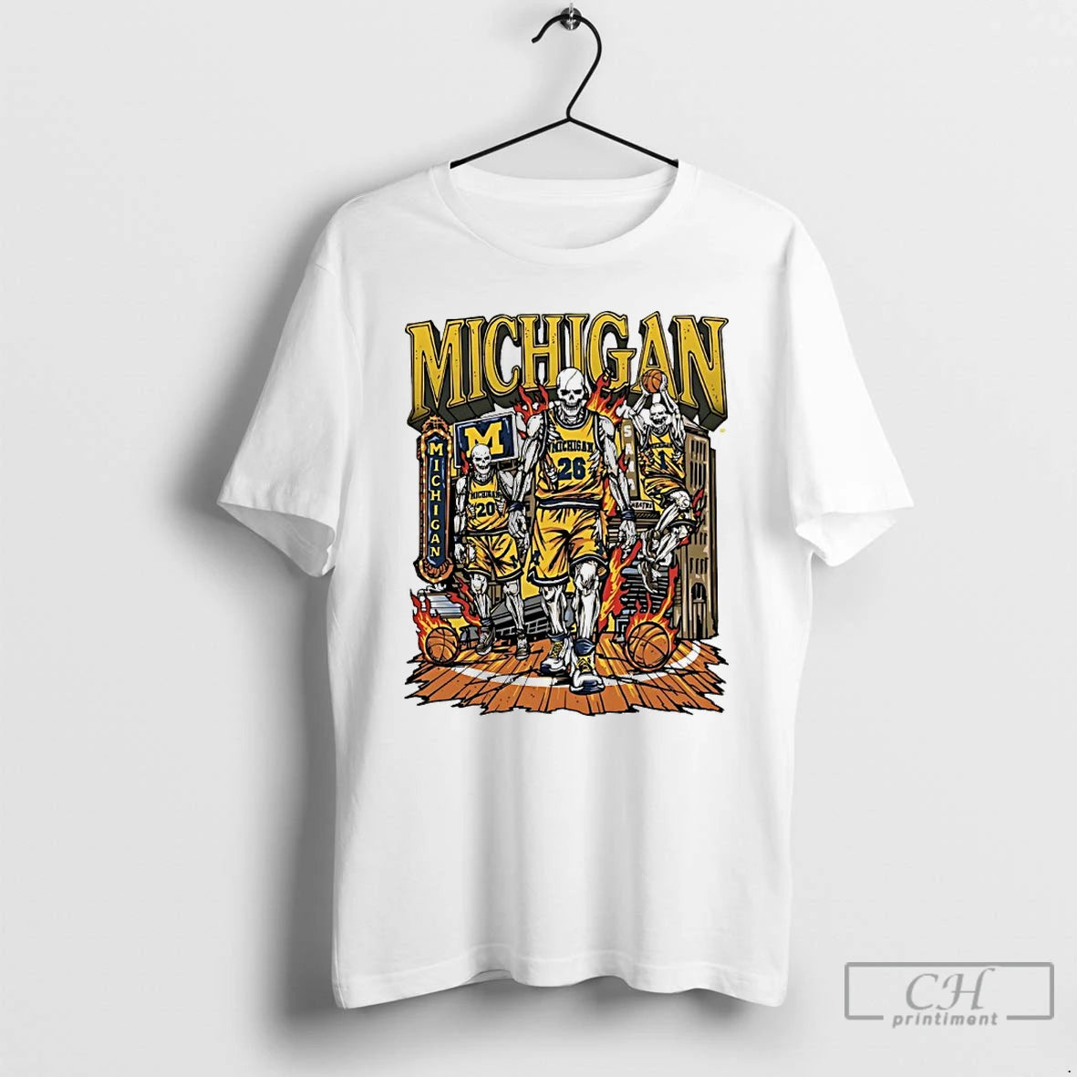 Premium Michigan Wolverines Basketball Skelly Graphic