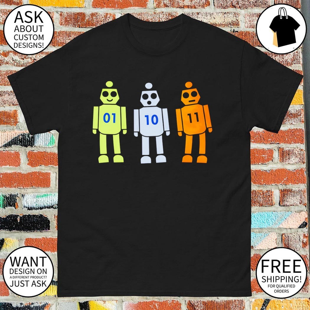 Programming Robot 01 10 11 Binary Code Geek shirt