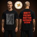 Rob Zombie Freaks On Parade 2026 Merch Dirty Filthy Rotten Satanic Scum Two Sided Unisex Black T Shirt