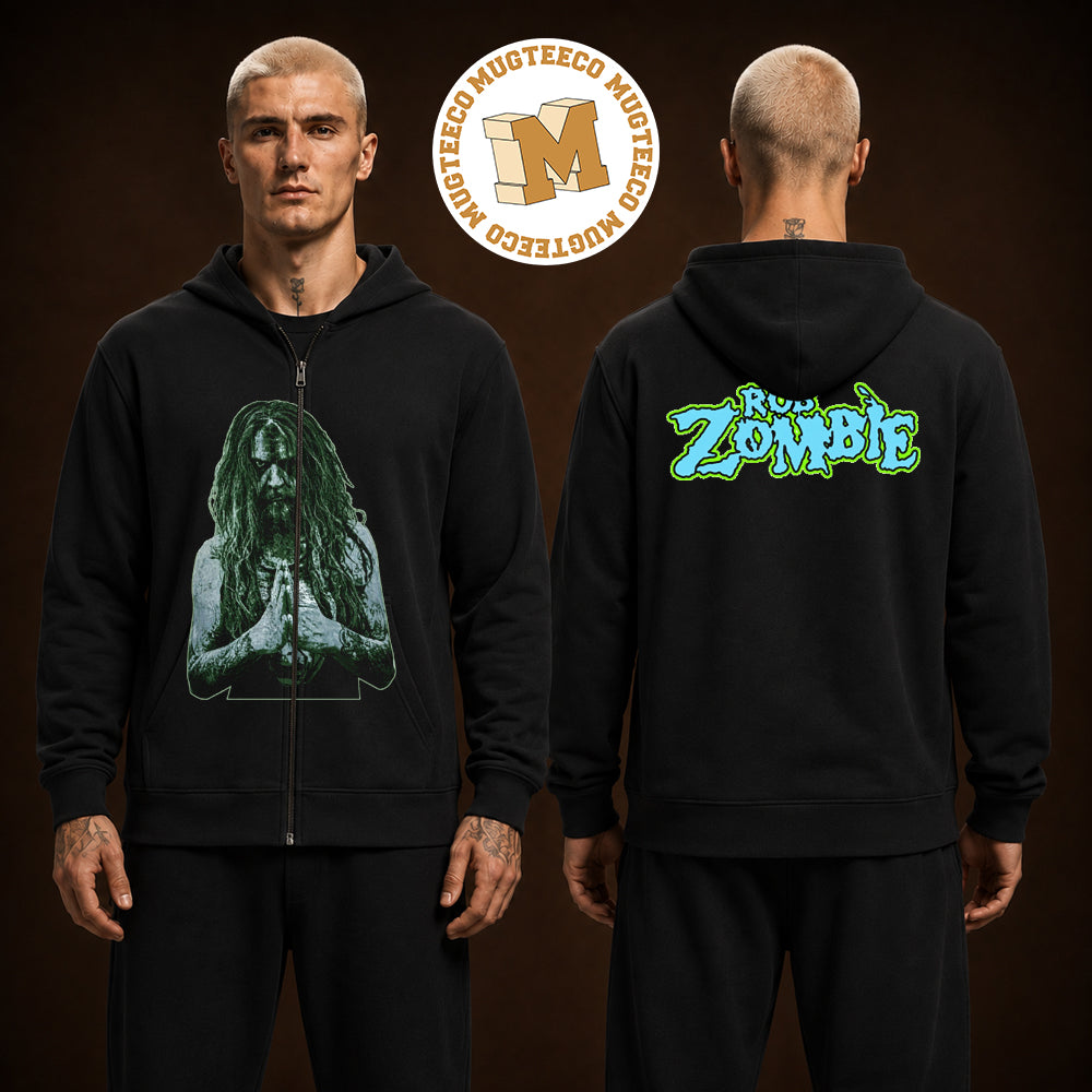 Rob Zombie Freaks On Parade 2026 Merch Zip Up Hoodie Unisex Black T Shirt