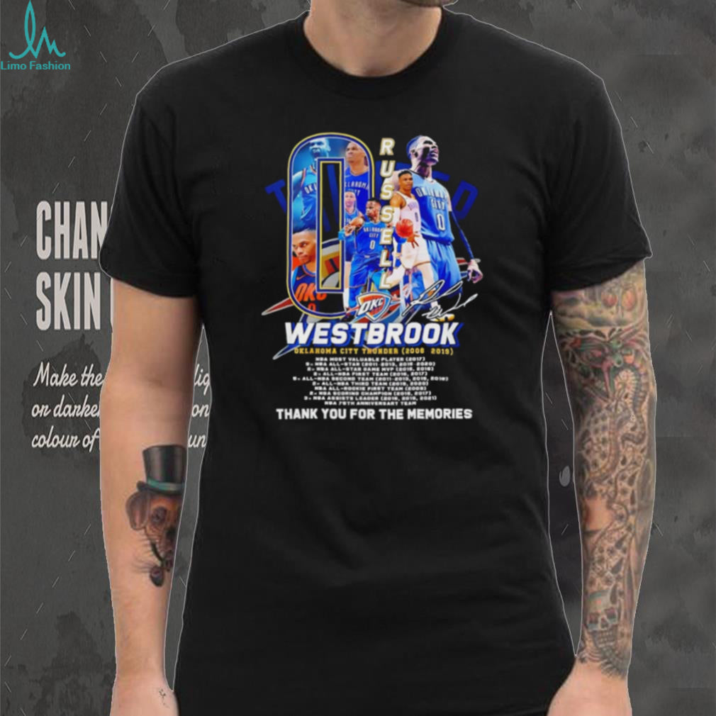 Russell Westbrook Oklahoma City Thunder thank you for the memories tribute shirt