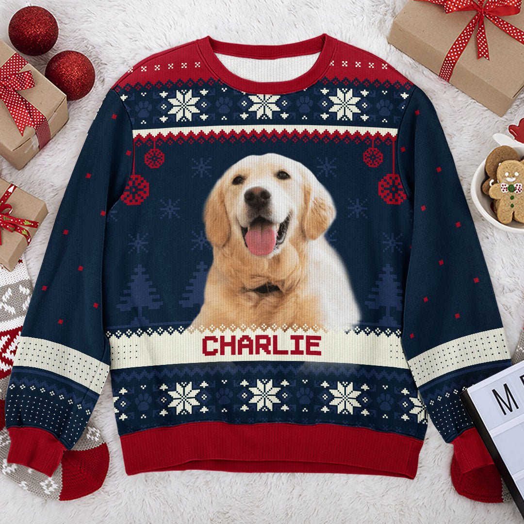 Custom Photo Cuteness Overload - Dog & Cat Personalized Custom Ugly Sweatshirt - Unisex Wool Jumper - Christmas Gift For Dog Lovers