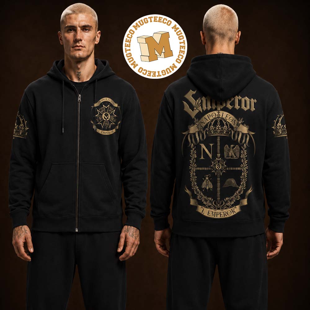 Sabaton Napoleon I Emperor Two Sided Unisex Black Zip Up Hoodie Shirt