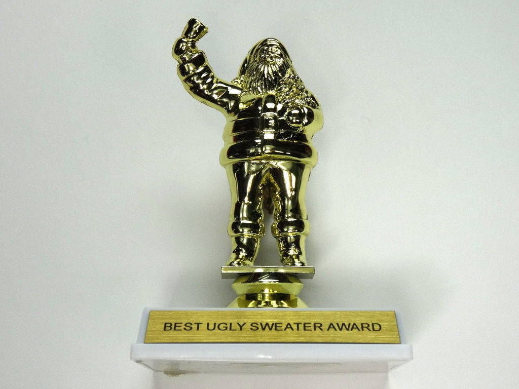 Ugly Sweater Award Trophy with Santa 5" tall