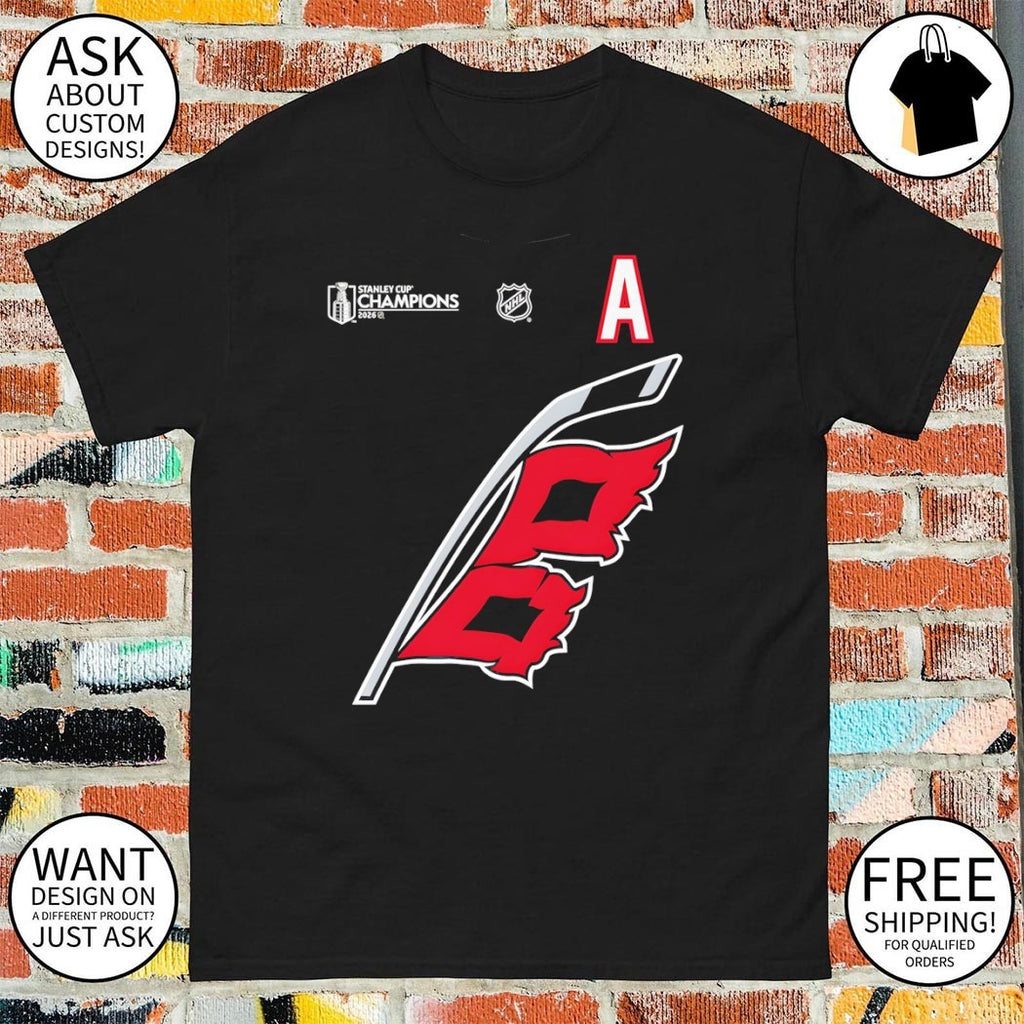 Sebastian Aho Carolina Hurricanes 2026 Stanley Cup Champions Name and Number shirt