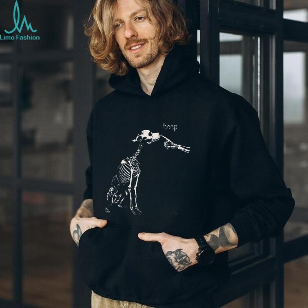 Skeleton Dog Hoop Finger Touch Spooky Shirt