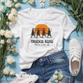 Skeleton Firefighters Fire Truckie Road Head’n To The Roof Shirt
