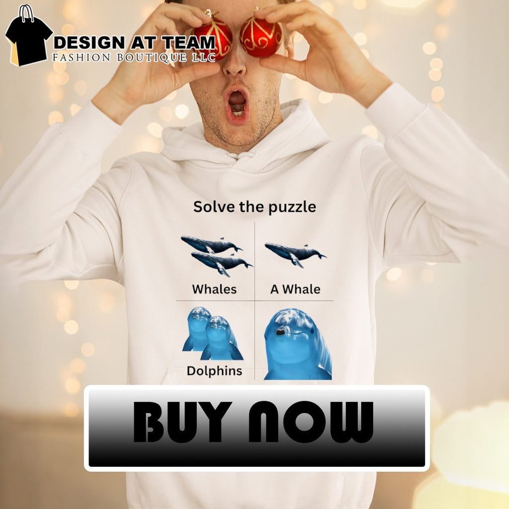 Solve the puzzle Whales a Whale Dolphins shirt