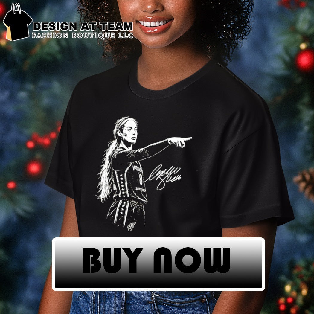 Sophie Cunningham Pointing Indiana Fever basketball star player signature shirt