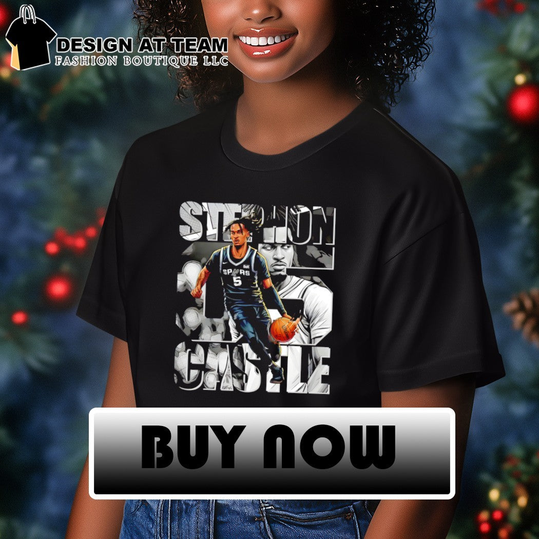 Stephon Castle #5 San Antonio Spurs Basketball Player NBA 2026 shirt