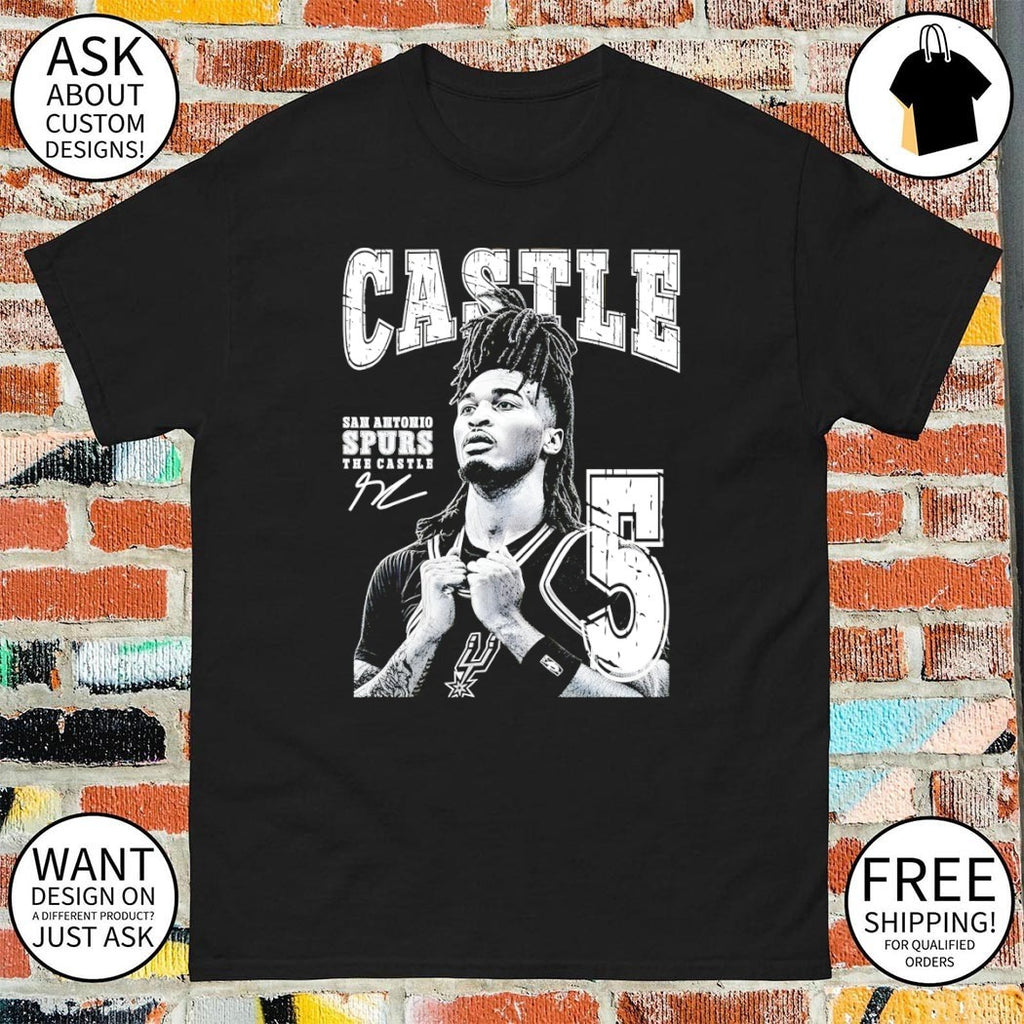 Stephon Castle San Antonio Spurs player number 5 The Castle signature shirt
