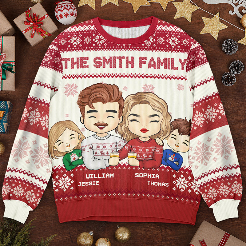 Best Family Ever - Family Personalized Custom Ugly Sweatshirt - Unisex Wool Jumper - Christmas Gift For Family