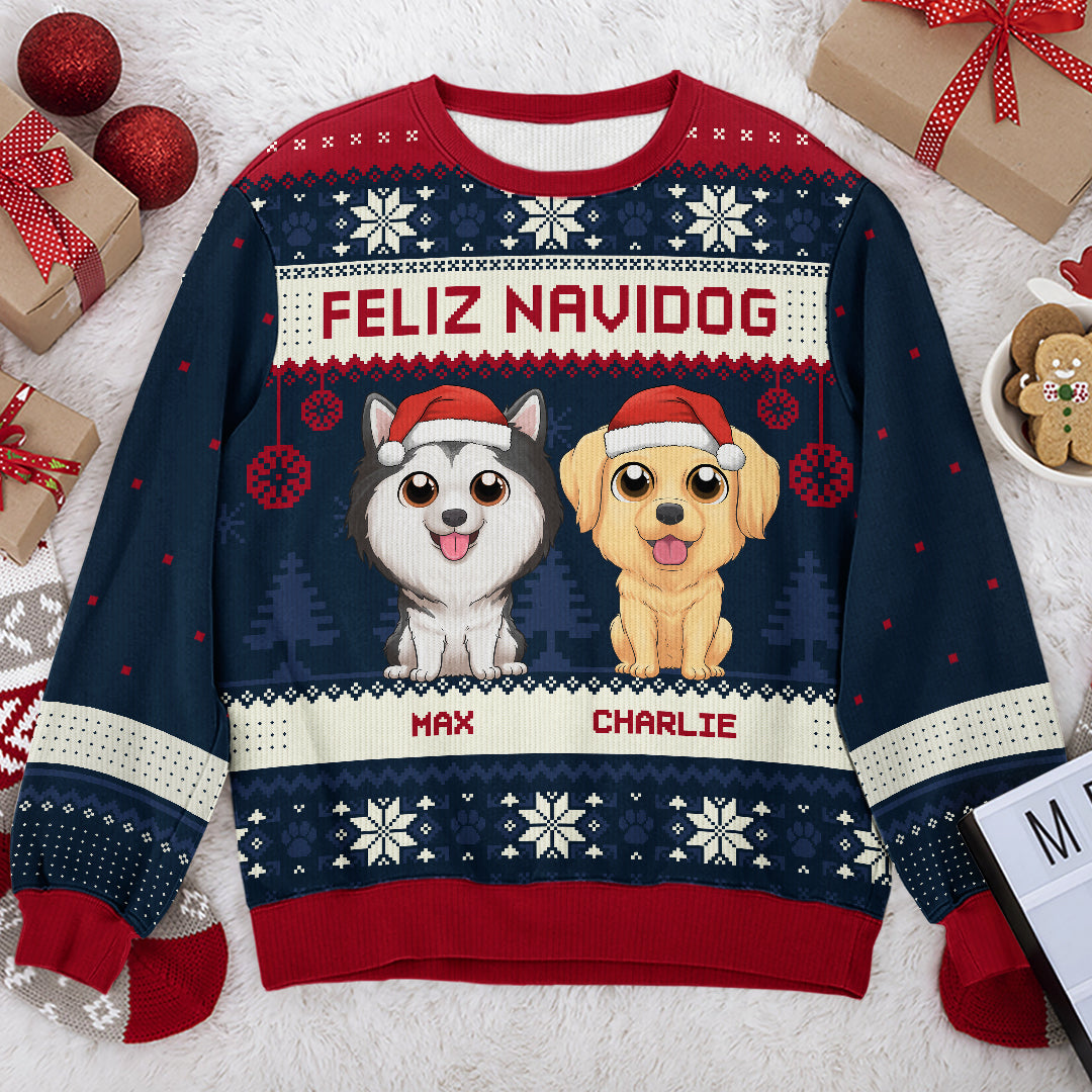 All I Want For Christmas - Dog Personalized Custom Ugly Sweatshirt - Unisex Wool Jumper - Christmas Gift For Dog Lovers, Couple