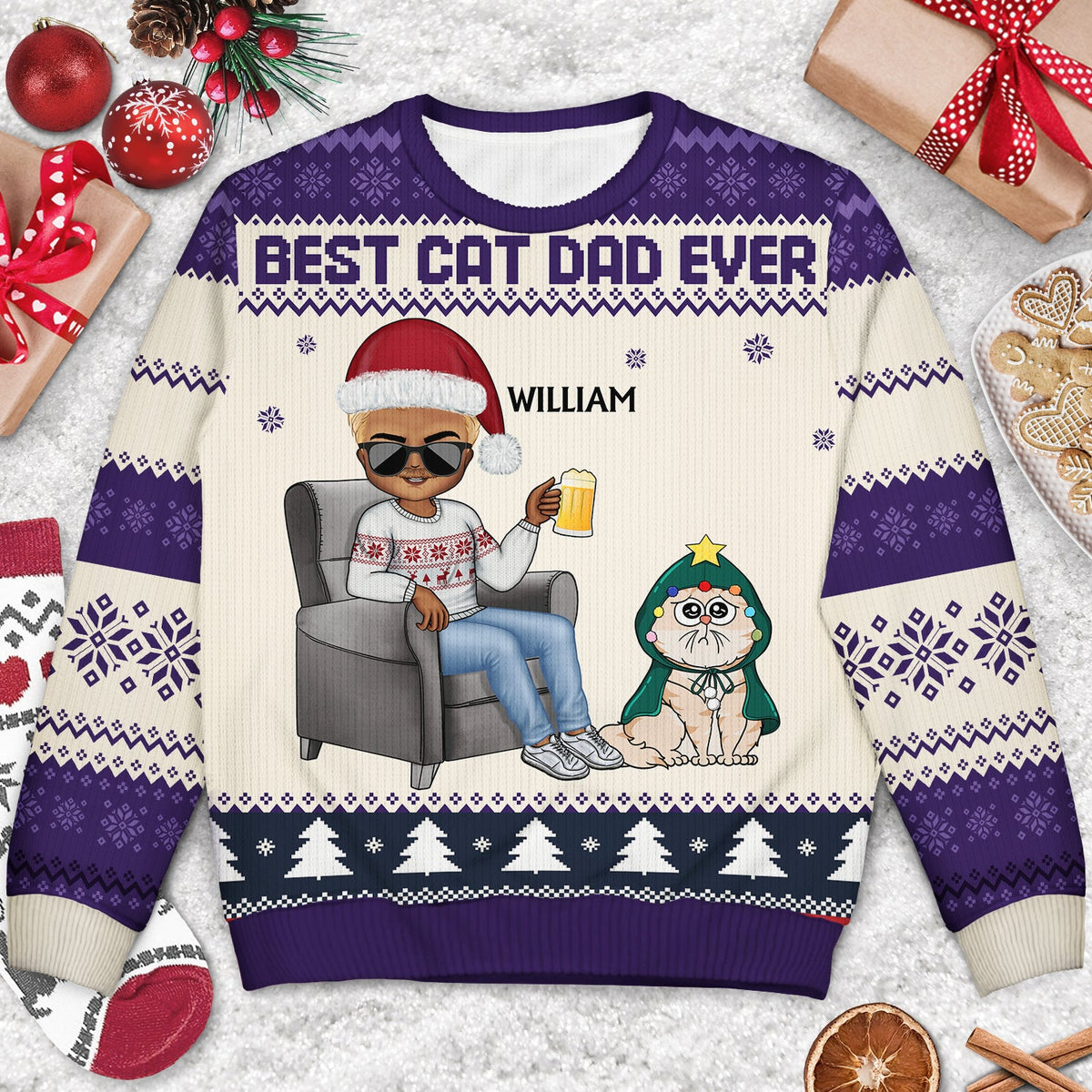 Best Dog Mom Ever Chibi - Christmas Gift For Dog Lovers, Cat Lovers - Personalized Unisex Ugly Sweater