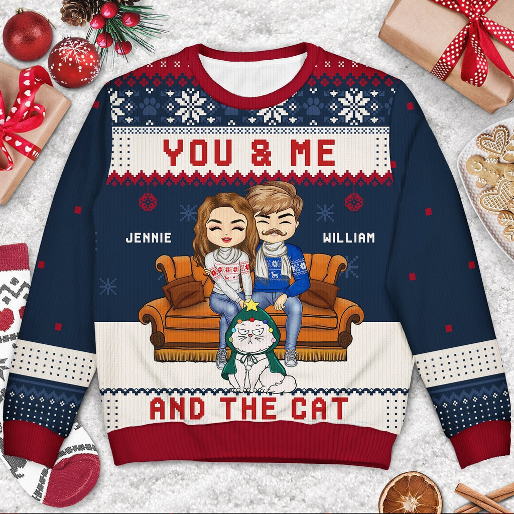 Christmas Pet Lovers Couple You & Me - Gift For Pet Lover Couples - Personalized Unisex Ugly Sweater