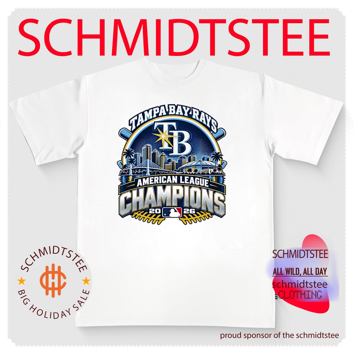 Tampa Bay Rays 2026 American League Champions city skyline shirt