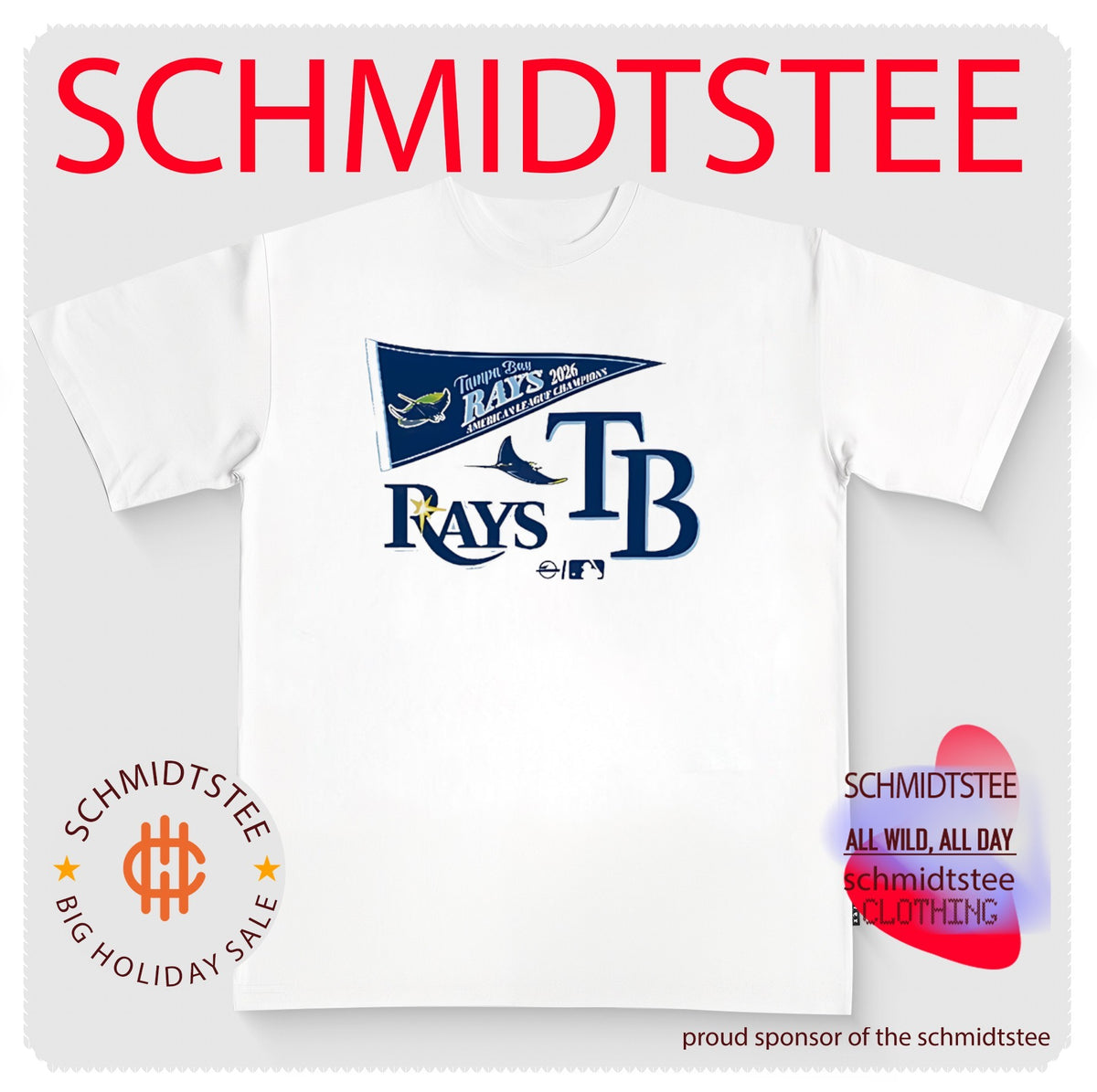 Tampa Bay Rays 2026 American League Champions flag logo shirt