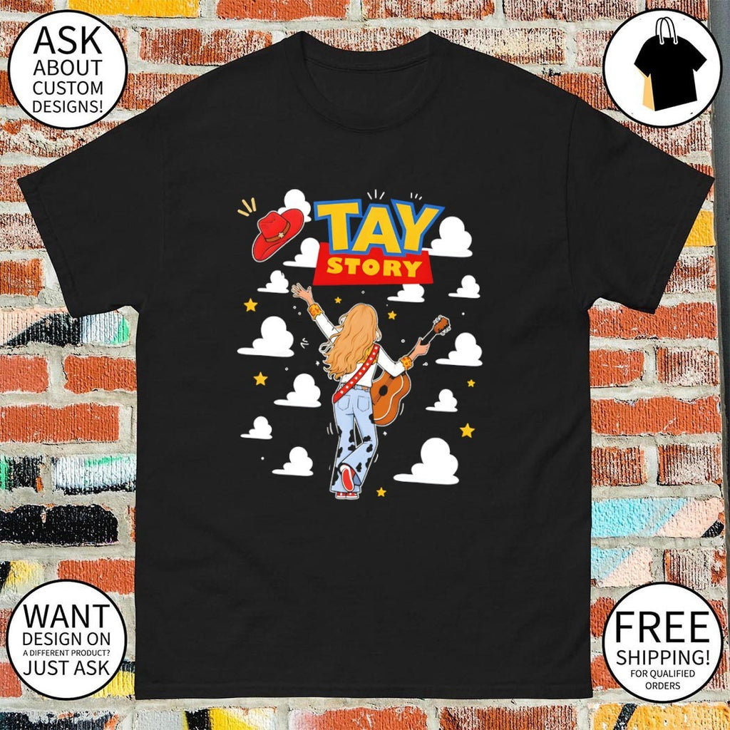 Taylor TS Cowgirl Guitarist Tay Story Clouds Stars Western Country Music shirt