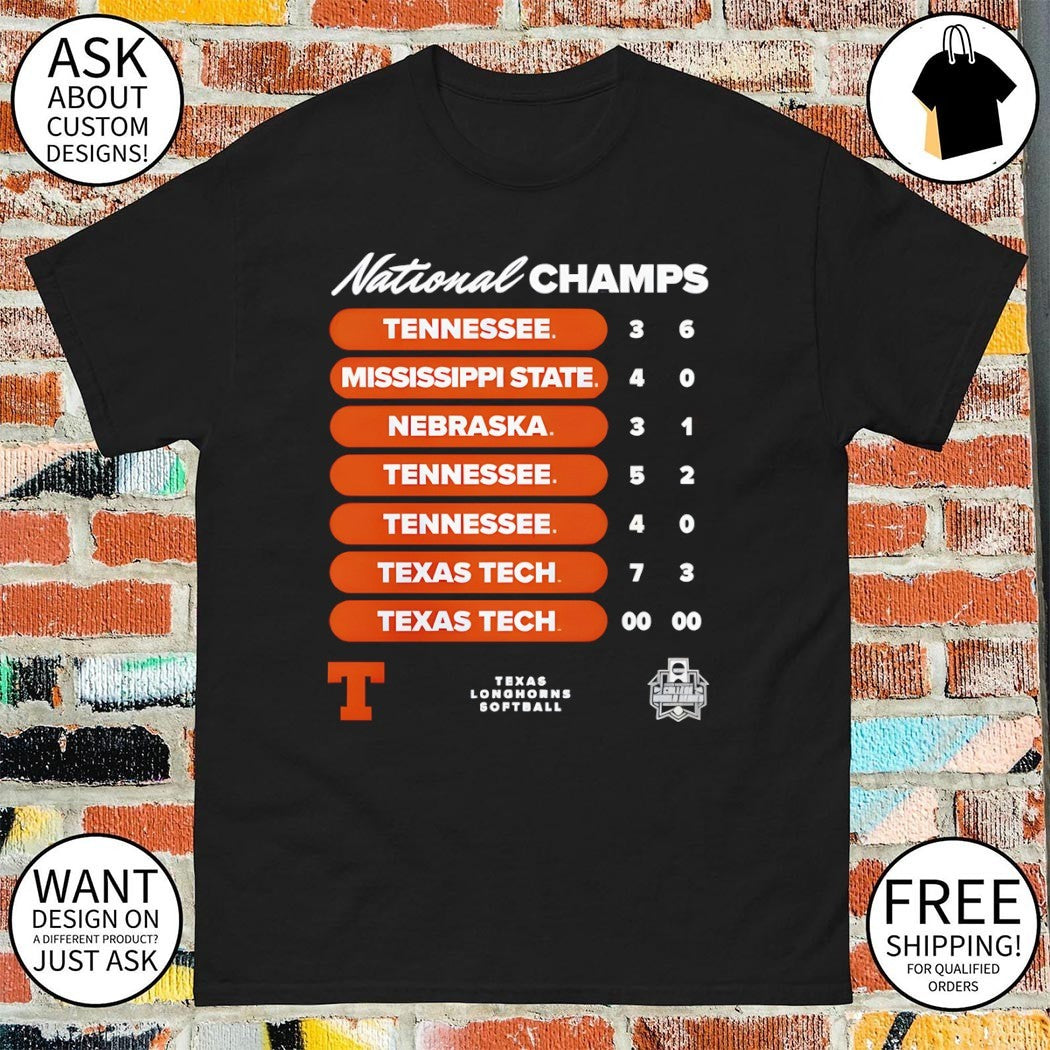 Texas Longhorns Women’s 2026 Softball National Champs Tennessee Mississippi State Nebraska Tennessee shirt