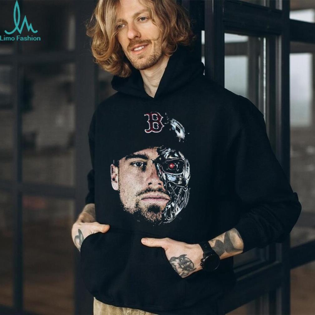 The Durbinator Caleb Durbin x Terminator half half face Boston Red Sox baseball shirt