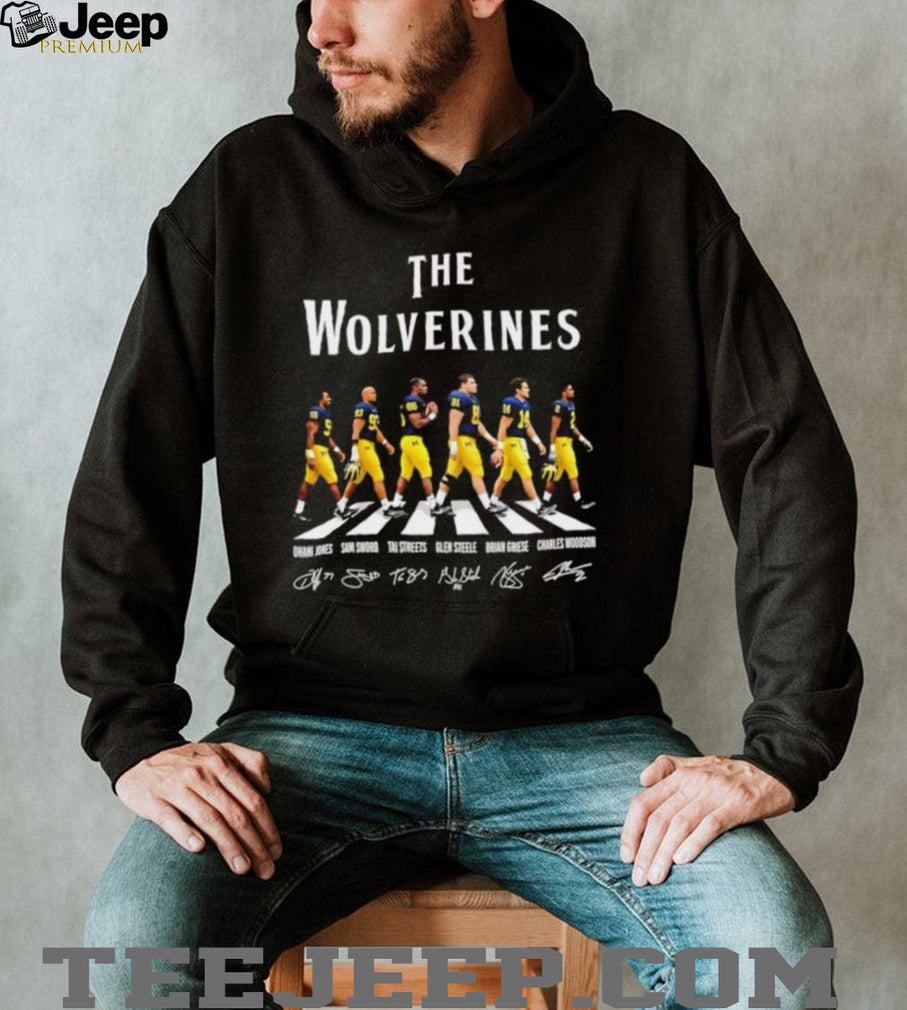 The Wolverines Dhani Jones Sam Sword Tai Streets Glen Steele Brian Griese Charles Woodson Abbey Road Signatures Shirt