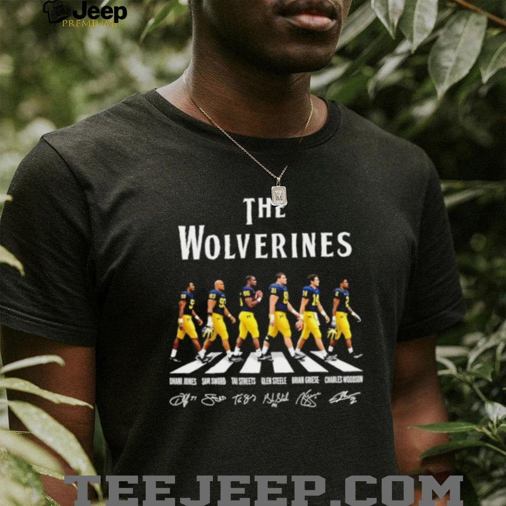 The Wolverines Dhani Jones Sam Sword Tai Streets Glen Steele Brian Griese Charles Woodson Abbey Road Signatures Shirt