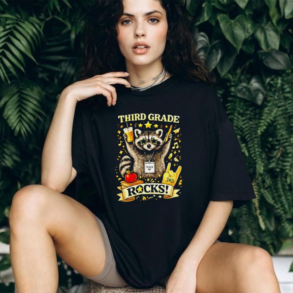 Third Grade Rocks Raccoon Teacher back to school shirt