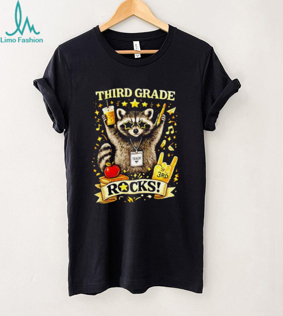 Third Grade Rocks Raccoon Teacher back to school shirt