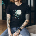 Three black cats full moon celestial graphic shirt