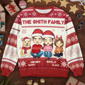At Christmas All Roads Lead Home - Family Personalized Custom Ugly Sweatshirt - Unisex Wool Jumper - Christmas Gift For Family