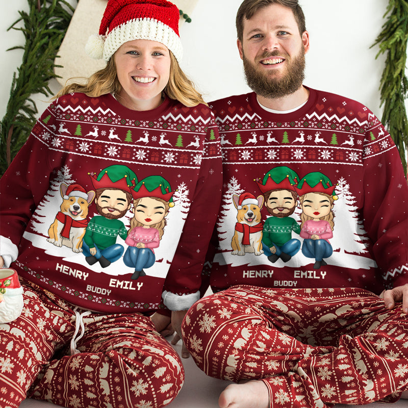 Christmas Is A Time For Family - Family Personalized Custom Ugly Sweatshirt - Unisex Wool Jumper - Christmas Gift For Family