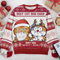 Best Cat Mum Ever - Cat Personalized Custom Ugly Sweatshirt - Unisex Wool Jumper - Christmas Gift For Cat Lovers