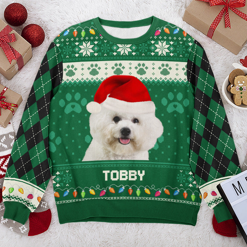 Custom Photo Grow Old Along With Me - Dog & Cat Personalized Custom Ugly Sweatshirt - Unisex Wool Jumper - Christmas Gift For Dog Lovers, Cat Lovers