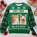 Custom Photo Home Is Where My Cat Is - Cat Personalized Custom Ugly Sweatshirt - Unisex Wool Jumper - Christmas Gift For Cat Moms, Cat Lovers