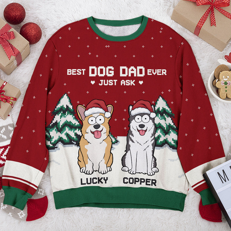 Best Dog Mom Ever - Dog Personalized Custom Ugly Sweatshirt - Unisex Wool Jumper - Christmas Gift For Dog Dads, Dog Lovers