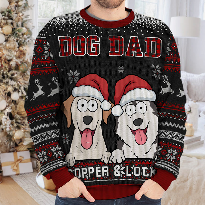 Best Dog Dad Ever - Dog Personalized Custom Ugly Sweatshirt - Unisex Wool Jumper - Christmas Gift For Dog Dads, Dog Lovers