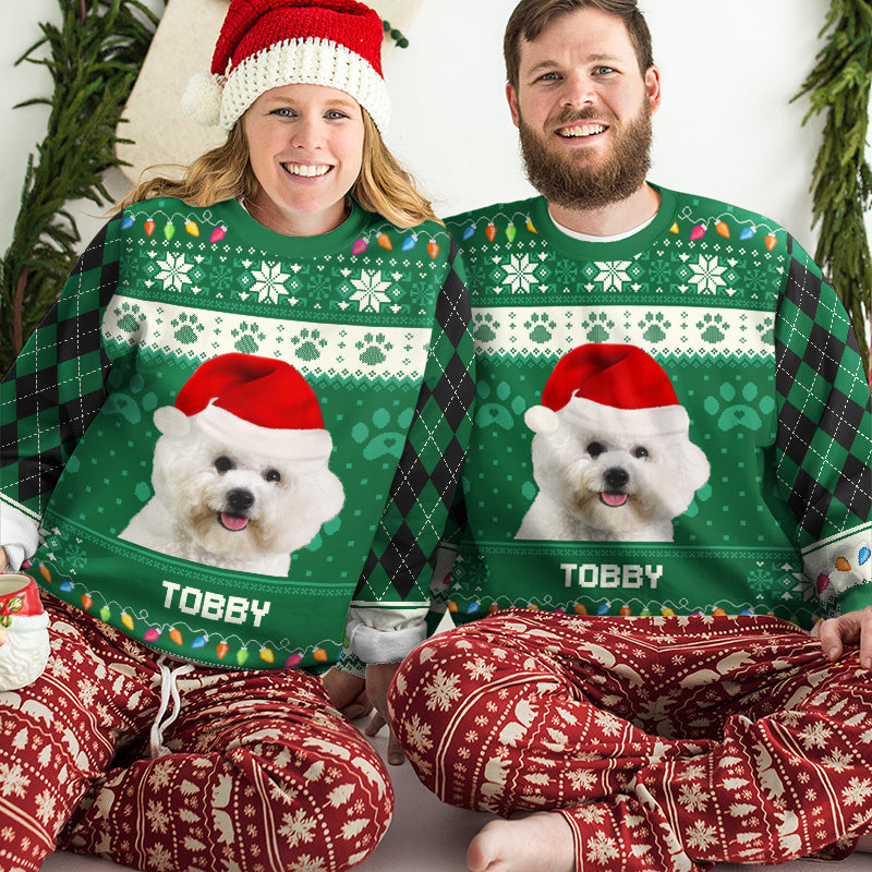 Custom Photo Grow Old Along With Me - Dog & Cat Personalized Custom Ugly Sweatshirt - Unisex Wool Jumper - Christmas Gift For Dog Lovers, Cat Lovers